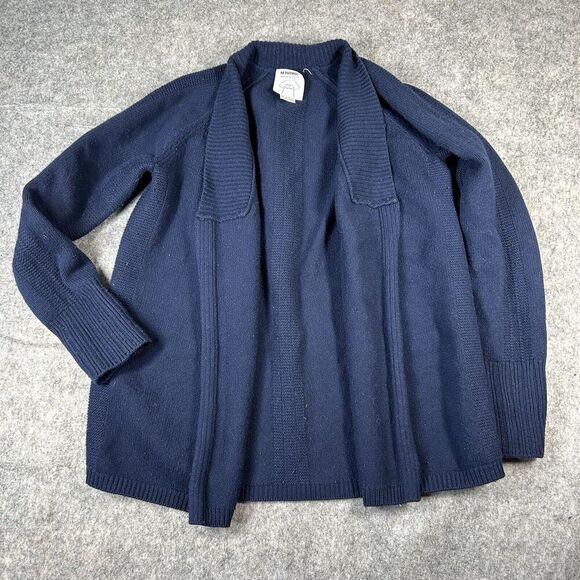 Navy Blue Women's merino cashmere blend open Cardigan - Picture 1 of 6